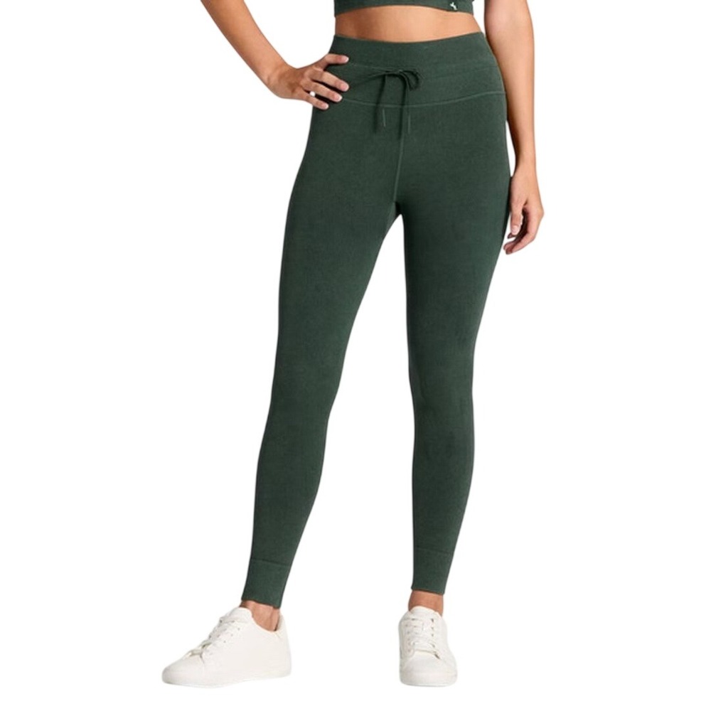 JoyLab Women's Greenโ Ribbed Knit Drawstring Activewear Leggings Size XL